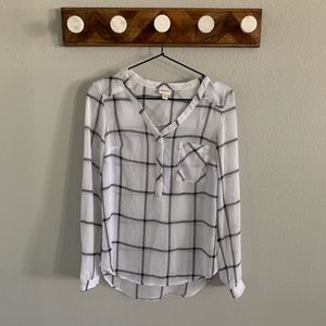 Chiffon Plaid Blouse